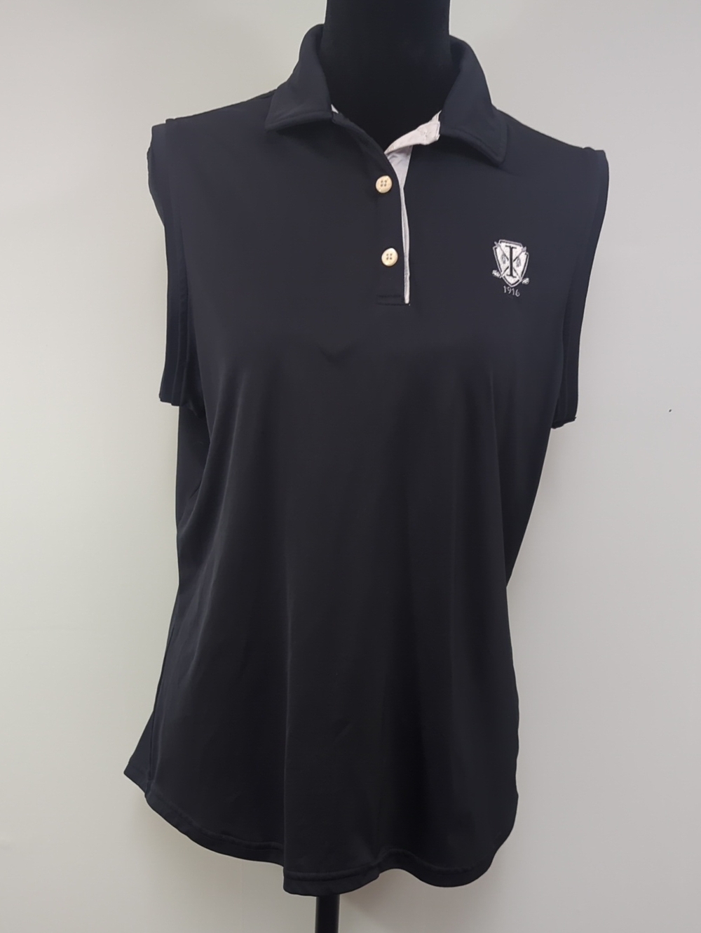 FootJoy Women's Black Sleeveless Golf Polo Shirt Performance Size L